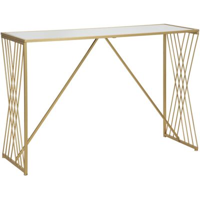 KENDRA HOME Console Easy In Ferro, Mdf E Specchio Dorato — 120x40x80 Cm KENDRA HOME Console Easy In Ferro, Mdf E Specchio Dorato — 120x40x80 Cm