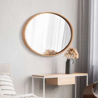 DMORA Specchio Giancaxio, Forma Ovale, Tipologia A Parete, Colore Struttura Trasparente, 45x60h Cm Marrone Rovere DMORA Specchio Giancaxio, Forma Ovale, Tipologia A Parete, Colore Struttura Trasparente, 45x60h Cm Marrone Rovere