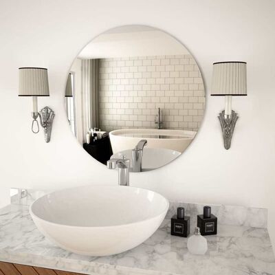 vidaXL Specchio da Parete 60cm in Vetro Rotondo - Specchio da Parete vidaXL Specchio da Parete 60cm in Vetro Rotondo - Specchio da Parete
