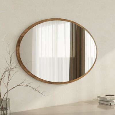 DMORA Specchio Trens, Forma Ovale, Tipologia A Parete, Colore Struttura Trasparente, 60x90h Cm Marrone Noce DMORA Specchio Trens, Forma Ovale, Tipologia A Parete, Colore Struttura Trasparente, 60x90h Cm Marrone Noce