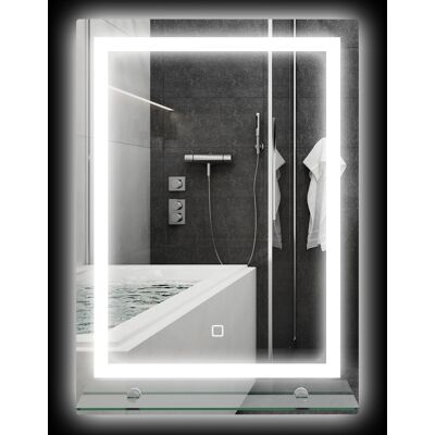 OEM Specchio Led Da Parete In Vetro Temperato Per Bagno, Color Argento OEM Specchio Led Da Parete In Vetro Temperato Per Bagno, Color Argento