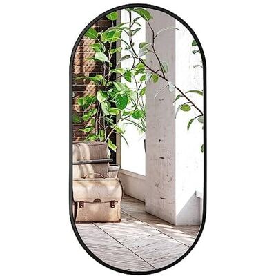 KENDRA HOME Specchio Ovale Da Parete Nero 80x40 Cm In Alluminio KENDRA HOME Specchio Ovale Da Parete Nero 80x40 Cm In Alluminio