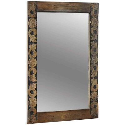 VIDAXL Specchio Da Parete Marrone Noce 70 X 50 Cm Rettangolare VIDAXL Specchio Da Parete Marrone Noce 70 X 50 Cm Rettangolare