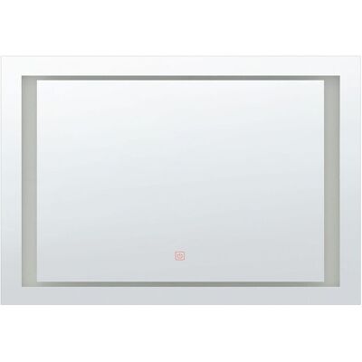Specchio LED da Parete Beliani - Specchio Bagno - Argento Specchio LED da Parete Beliani - Specchio Bagno - Argento