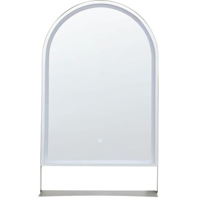 BELIANI Specchio Led Da Parete Moderno 100 X 60 Cm Con Mensola Argento Valouze Per Camera Da Letto E Bagno BELIANI Specchio Led Da Parete Moderno 100 X 60 Cm Con Mensola Argento Valouze Per Camera Da Letto E Bagno