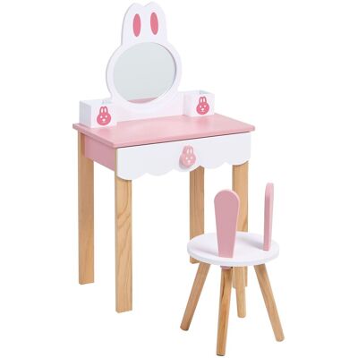 BELIANI Set Toeletta Per Bambini Con Specchio E Sedia Rosa Lenah BELIANI Set Toeletta Per Bambini Con Specchio E Sedia Rosa Lenah