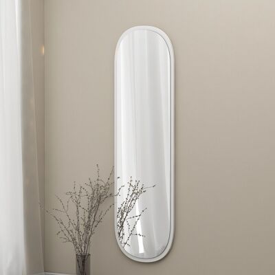 DMORA Specchio Fiesse, Forma Ovale, Tipologia A Parete, Colore Struttura Trasparente, 40x120h Cm Bianco DMORA Specchio Fiesse, Forma Ovale, Tipologia A Parete, Colore Struttura Trasparente, 40x120h Cm Bianco