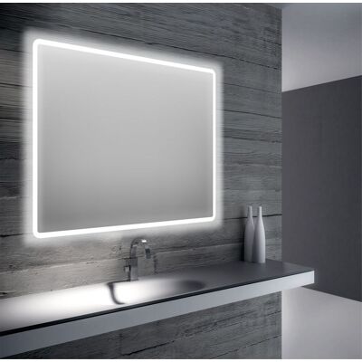 SAN MARCO - Specchio Da Bagno Retroilluminato A Led Sul Perimetro Da 90x75 Cm Specchio Ed Antifog SAN MARCO - Specchio Da Bagno Retroilluminato A Led Sul Perimetro Da 90x75 Cm Specchio Ed Antifog