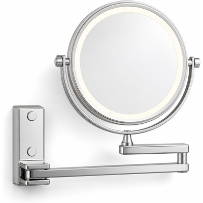 OEM Specchio Da Trucco Da Parete Led Ingranditore 3x Pieghevole Argento 15 Cm OEM Specchio Da Trucco Da Parete Led Ingranditore 3x Pieghevole Argento 15 Cm