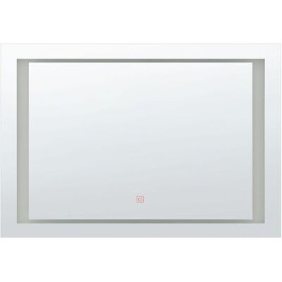 Specchio LED da Parete Beliani - Specchio Bagno - Argento Specchio LED da Parete Beliani - Specchio Bagno - Argento