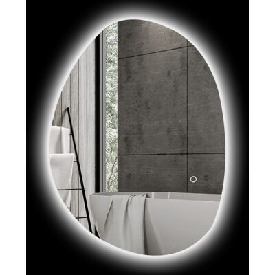 REDOM Specchio Ovale, Illuminazione Led Regolabile, Funzione Antiappannamento, Vetro Temperato, Argento REDOM Specchio Ovale, Illuminazione Led Regolabile, Funzione Antiappannamento, Vetro Temperato, Argento