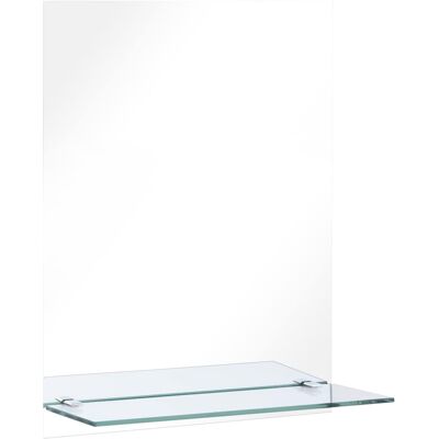 VIDAXL Specchio Da Parete Con Mensola 50x70 Cm In Vetro Temperato VIDAXL Specchio Da Parete Con Mensola 50x70 Cm In Vetro Temperato