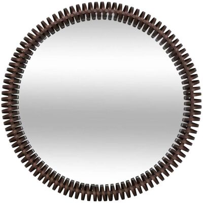 ATMOSPHERA Specchio Barrel Rotondo, Diametro 90 Cm, Marrone - Créateur D'Intérieur ATMOSPHERA Specchio Barrel Rotondo, Diametro 90 Cm, Marrone - Créateur D'Intérieur