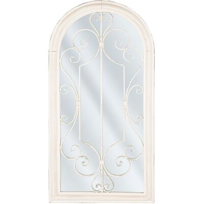 Specchio da Parete Beliani Bianco Off-White 49 x 97 cm Forma Finestra Cornice in Metallo Vintage - Specchio da Parete Specchio da Parete Beliani Bianco Off-White 49 x 97 cm Forma Finestra Cornice in Metallo Vintage - Specchio da Parete