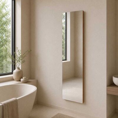 KIAMAMI VALENTINA Specchiera Filo Lucido 30x130 Cm Con Telaio In Mdf Rivestito Colore Legno Naturale KIAMAMI VALENTINA Specchiera Filo Lucido 30x130 Cm Con Telaio In Mdf Rivestito Colore Legno Naturale
