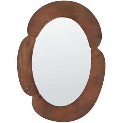 BELIANI Specchio Da Parete Decorativo In Mdf Forma Ovale Irregolare Marrone Scuro Alvena BELIANI Specchio Da Parete Decorativo In Mdf Forma Ovale Irregolare Marrone Scuro Alvena