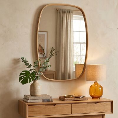 DMORA Specchio Serrenti, Forma Ovale, Tipologia A Parete, Colore Struttura Trasparente, 62x88h Cm Marrone Rovere DMORA Specchio Serrenti, Forma Ovale, Tipologia A Parete, Colore Struttura Trasparente, 62x88h Cm Marrone Rovere