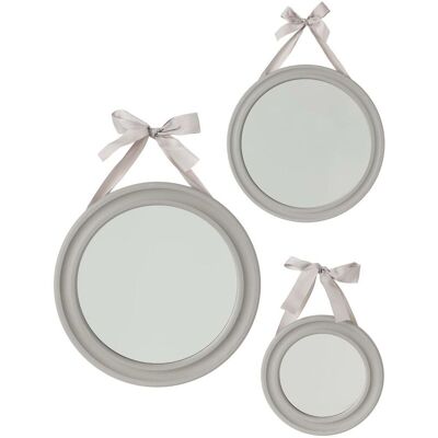 ATMOSPHERA - Set Di 3 Specchi Rotondi Ribbon D20 27 33,5 Cm - Taupe Créateur D'Intérieur ATMOSPHERA - Set Di 3 Specchi Rotondi Ribbon D20 27 33,5 Cm - Taupe Créateur D'Intérieur