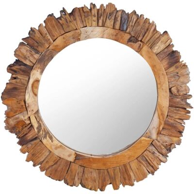 VIDAXL Specchio Da Parete 60 Cm In Legno Di Teak Rotondo VIDAXL Specchio Da Parete 60 Cm In Legno Di Teak Rotondo