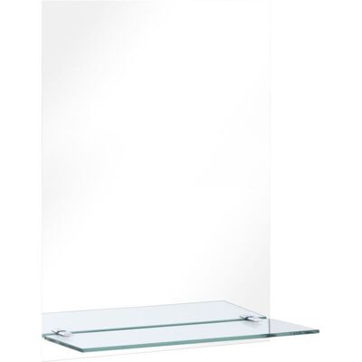 VIDAXL Specchio Da Parete Con Mensola 40x60 Cm In Vetro Temperato VIDAXL Specchio Da Parete Con Mensola 40x60 Cm In Vetro Temperato