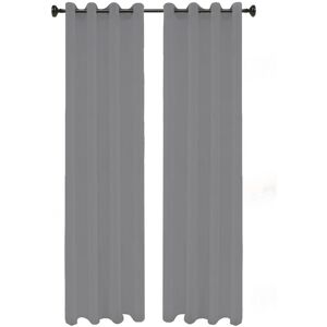 IL GRUPPONE - Tende Oscuranti Termica Isolante Con Occhielli 4 Cm Tinta Unita 1tenda - Grigio IL GRUPPONE - Tende Oscuranti Termica Isolante Con Occhielli 4 Cm Tinta Unita 1tenda - Grigio
