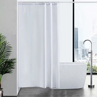 OEM Tenda Da Doccia Bianca Piccola, Tessuto In Poliestere Impermeabile Antimuffa, Lavabile, Tende Da Doccia Per Vasca O Bagno, 10 Ganci Per Tende Da Doccia, 150 X 180 Cm. OEM Tenda Da Doccia Bianca Piccola, Tessuto In Poliestere Impermeabile Antimuffa, Lavabile, Tende Da Doccia Per Vasca O Bagno, 10 Ganci Per Tende Da Doccia, 150 X 180 Cm.