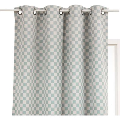ATMOSPHERA Tenda Oscurante Per Bambini Billie 140x260 Cm Con Motivo A Scacchi Grigio E Verde - Créateur D'Intérieur ATMOSPHERA Tenda Oscurante Per Bambini Billie 140x260 Cm Con Motivo A Scacchi Grigio E Verde - Créateur D'Intérieur