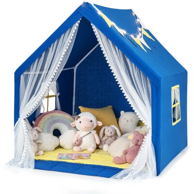 HELLOSHOP26 Tenda Da Gioco Per Bambini 122 X 105 X 125 Cm Spazio Gioco Luminoso E Confortevole Stile Moderno Poliestere E Cotone Blu 200020377 HELLOSHOP26 Tenda Da Gioco Per Bambini 122 X 105 X 125 Cm Spazio Gioco Luminoso E Confortevole Stile Moderno Poliestere E Cotone Blu 200020377