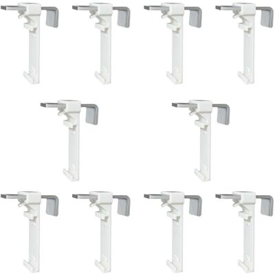 DPZO Set Di 10 Staffe Di Fissaggio Per Doppie Tende A Rullo, Doppie Tende Senza Foratura, A Clip E Adesive, Come Accessorio Di Ricambio Per Il Fissaggio A Una Finestra Fissa In Pvc. DPZO Set Di 10 Staffe Di Fissaggio Per Doppie Tende A Rullo, Doppie Tende Senza Foratura, A Clip E Adesive, Come Accessorio Di Ricambio Per Il Fissaggio A Una Finestra Fissa In Pvc.