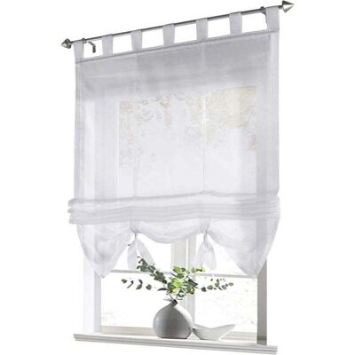 DPZO Tenda Romana Monoblocco Con Passanti, Tende, Cucina, Trasparente, Tenda A Passanti, Tende, Voile Moderno (bianco, Lxa 60 X 155 Cm) DPZO Tenda Romana Monoblocco Con Passanti, Tende, Cucina, Trasparente, Tenda A Passanti, Tende, Voile Moderno (bianco, Lxa 60 X 155 Cm)