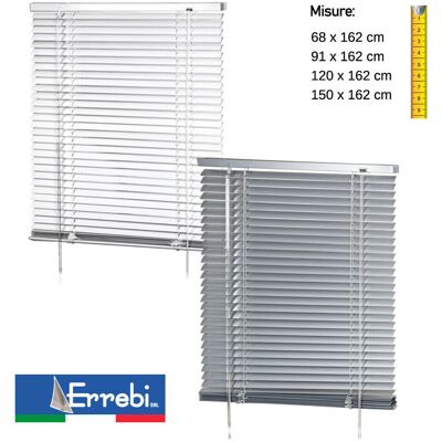 ERREBI - Tenda Veneziana In Alluminio Per Portafinestra Finestra Parasole Su Misura - Colore: Grigio - Misura: 120 X 162 Cm ERREBI - Tenda Veneziana In Alluminio Per Portafinestra Finestra Parasole Su Misura - Colore: Grigio - Misura: 120 X 162 Cm