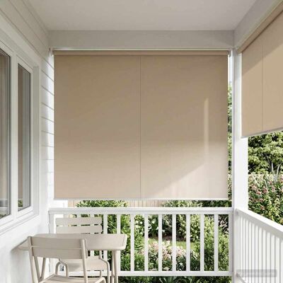 VIDAXL Tenda Da Sole A Rullo Con Protezione Uv Beige Poliestere VIDAXL Tenda Da Sole A Rullo Con Protezione Uv Beige Poliestere
