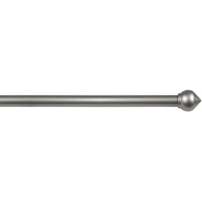 ERREBI - Tubo Tenda In Acciaio Colore Nichel Estensibile Da 120 A 210 Cm. Con Terminale A Bulbo ERREBI - Tubo Tenda In Acciaio Colore Nichel Estensibile Da 120 A 210 Cm. Con Terminale A Bulbo
