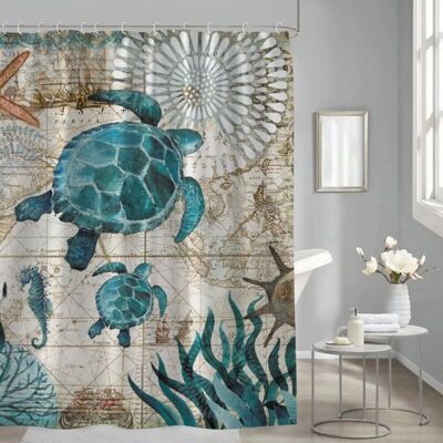 OEM Tenda Da Doccia Antimuffa, Tenda Da Bagno, 180x200 Cm, Stampa Marina Con Tartarughe, Bellissimo Tessuto Impermeabile Con 12 Ganci, Resistente E Facile Da Installare. OEM Tenda Da Doccia Antimuffa, Tenda Da Bagno, 180x200 Cm, Stampa Marina Con Tartarughe, Bellissimo Tessuto Impermeabile Con 12 Ganci, Resistente E Facile Da Installare.