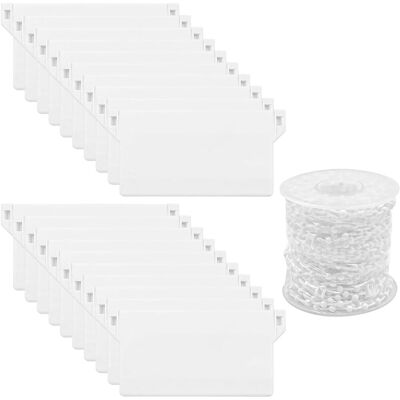 TREETALK Set Composto Da 20 Tende Verticali E 10 Metri Di Catenella Bianca Da 89 Mm Per Tende Di Porte E Finestre. TREETALK Set Composto Da 20 Tende Verticali E 10 Metri Di Catenella Bianca Da 89 Mm Per Tende Di Porte E Finestre.