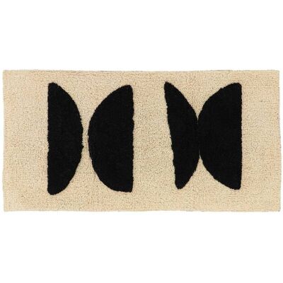 TENDANCE Tappetino In Cotone Tuftato 45x90 Cm - Tribal Craft Nero - TENDANCE Tappetino In Cotone Tuftato 45x90 Cm - Tribal Craft Nero -