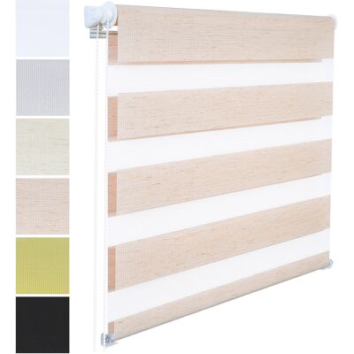 WOLTU Tenda A Rullo Doppio Oscurante Per Interni Senza Foratura Avvolgibile Colore Naturale 45x150cm - WOLTU Tenda A Rullo Doppio Oscurante Per Interni Senza Foratura Avvolgibile Colore Naturale 45x150cm -