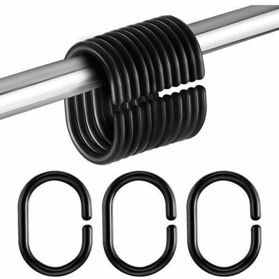 OEM Ganci Per Tenda Da Doccia In Plastica Nera, Anelli A Forma Di C Per Asta Doccia/finestra Del Bagno, Confezione Da 24, Neri OEM Ganci Per Tenda Da Doccia In Plastica Nera, Anelli A Forma Di C Per Asta Doccia/finestra Del Bagno, Confezione Da 24, Neri