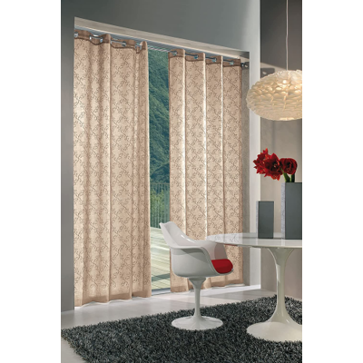HOME COLLECTION - Tenda Ivy Tortora Ricamato 140 X 280 Cm HOME COLLECTION - Tenda Ivy Tortora Ricamato 140 X 280 Cm