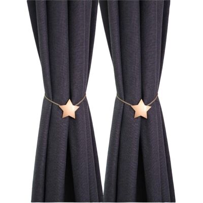 NO BRAND Set Di Due Fermatende Magnetici In Metallo A Forma Di Stella A Cinque Punte - Oro NO BRAND Set Di Due Fermatende Magnetici In Metallo A Forma Di Stella A Cinque Punte - Oro