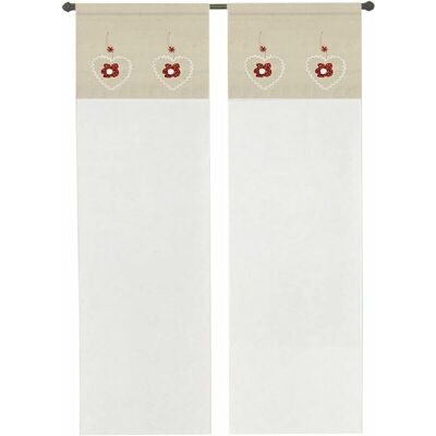 Emmevi - Cuore Shabby Chic - Rosso - 60x150 cm - Tenda Emmevi - Cuore Shabby Chic - Rosso - 60x150 cm - Tenda