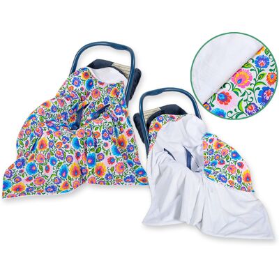OEM Ampia Fascia Porta Bebè Per Seggiolino Passeggino, Double-face - Bianco Folk OEM Ampia Fascia Porta Bebè Per Seggiolino Passeggino, Double-face - Bianco Folk