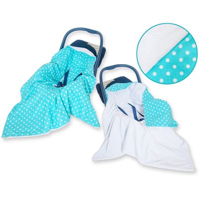 OEM Ampia Fascia Porta Bebè Per Il Seggiolino Del Passeggino, Double-face - Pois Bianchi Su Sfondo Turchese OEM Ampia Fascia Porta Bebè Per Il Seggiolino Del Passeggino, Double-face - Pois Bianchi Su Sfondo Turchese