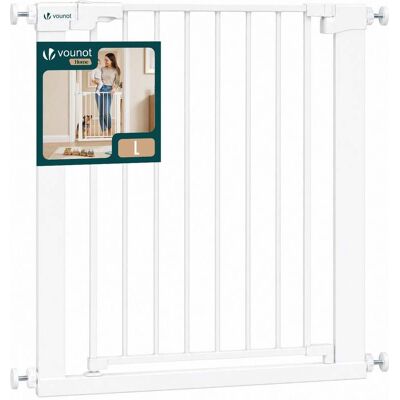 VOUNOT ® Cancelletto Di Sicurezza Per Bambini In Metallo 75-82 Cm, Barriera Per Scale A Pressione Senza Foratura Altezza 76 Cm, Bianco VOUNOT ® Cancelletto Di Sicurezza Per Bambini In Metallo 75-82 Cm, Barriera Per Scale A Pressione Senza Foratura Altezza 76 Cm, Bianco