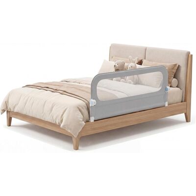 COSTWAY Sponda Letto Per Bambini 120cm,altezza Regolabile A 3 Livelli,cinghia Di Sicurezza,grigio COSTWAY Sponda Letto Per Bambini 120cm,altezza Regolabile A 3 Livelli,cinghia Di Sicurezza,grigio