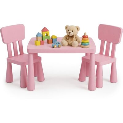RELAXDAYS Set Tavolo E 2 Sedie Per Bambini, Angolo Gioco Per La Cameretta, Plastica Leggera, Facile Da Pulire, Rosa RELAXDAYS Set Tavolo E 2 Sedie Per Bambini, Angolo Gioco Per La Cameretta, Plastica Leggera, Facile Da Pulire, Rosa
