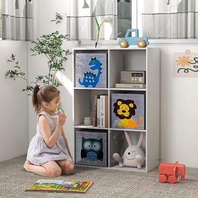 PZCC Kids Toy Box With Three Non-woven Fabric Drawers, 61.8 X 29.9 X 91.5 Cm, White PZCC Kids Toy Box With Three Non-woven Fabric Drawers, 61.8 X 29.9 X 91.5 Cm, White