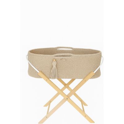 OEM Cesta Mosè In Stile Boho Fatta A Mano Con Supporto - Beige Chiaro OEM Cesta Mosè In Stile Boho Fatta A Mano Con Supporto - Beige Chiaro