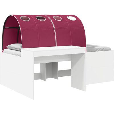 VIDAXL Letto Alto Per Bambini Con Scrivania 3 Pz Bianco E Rosso VIDAXL Letto Alto Per Bambini Con Scrivania 3 Pz Bianco E Rosso