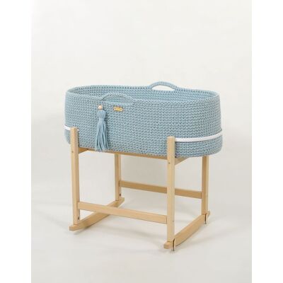 OEM Cesta Di Mosè In Stile Boho Fatta A Mano Con Culla - Blu Nebbia OEM Cesta Di Mosè In Stile Boho Fatta A Mano Con Culla - Blu Nebbia
